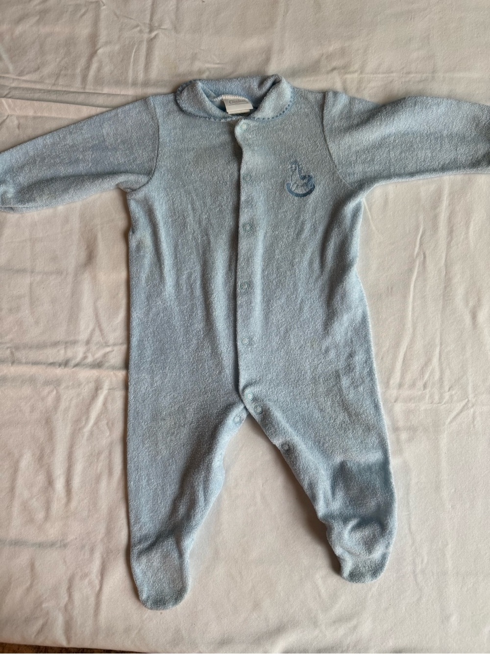 Vintage 90s Carter’s Soft Blue Baby One-Piece Footed Sleeper